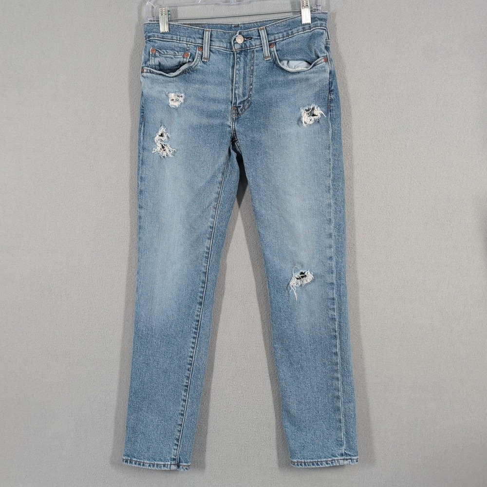 Levi's 511 Men's 28x30 Light Wash Distressed Slim Fit Denim Jeans Casual